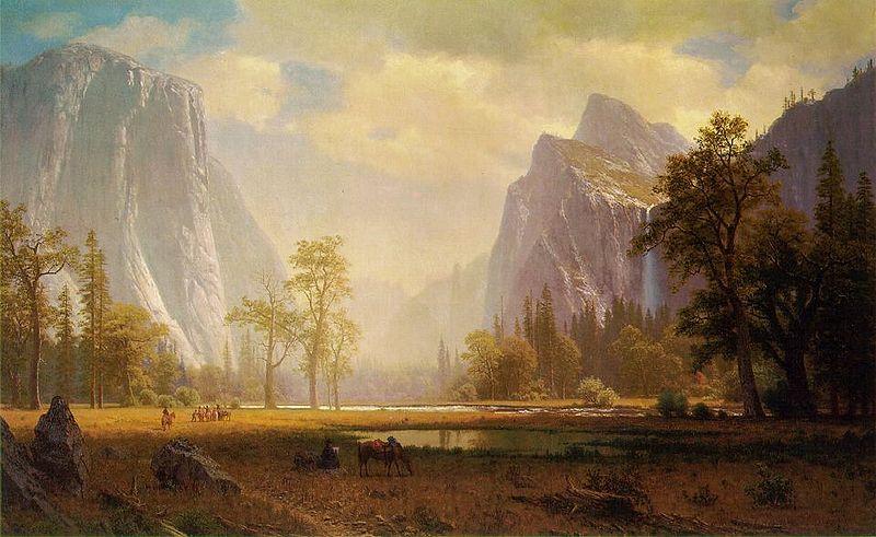 Albert Bierstadt Looking up Yosemite Valley France oil painting art